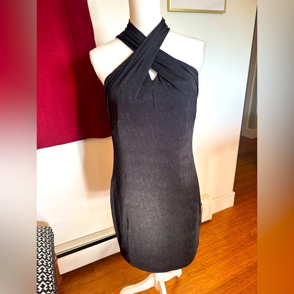 Guess Black Stretchy Halter Dress Size XL - Picture 1 of 4